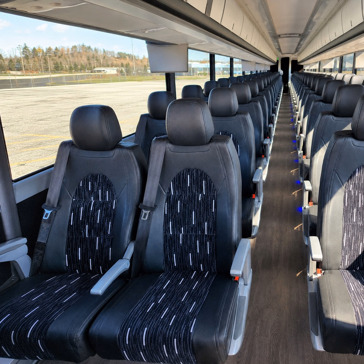 56 passenger charter bus interior