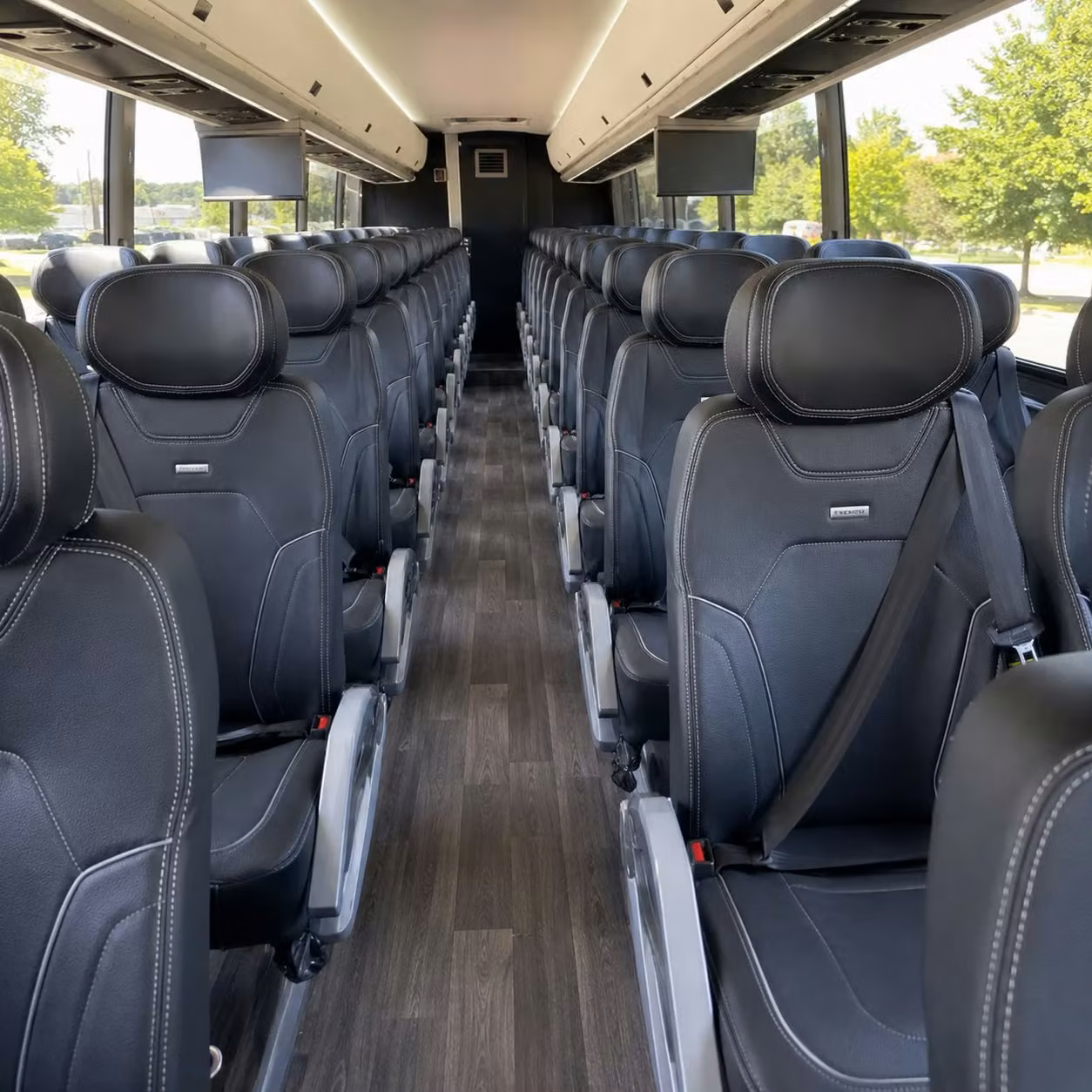 merced charter bus rental interior